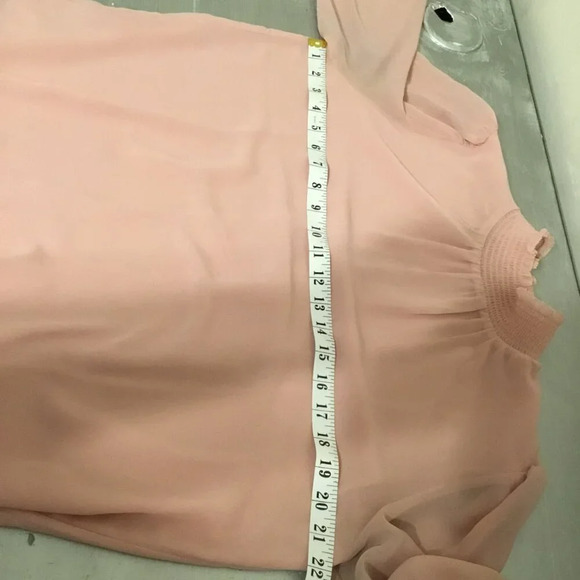 ARITZIA Wilfred long sleeve High-Neck Blouse Light Pink Timeless & Elegant SZ S - Picture 5 of 6